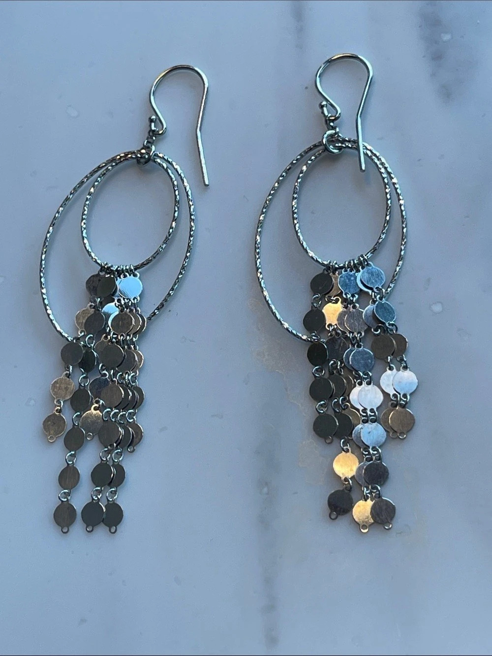 Mixed-Tone Dangle Earrings